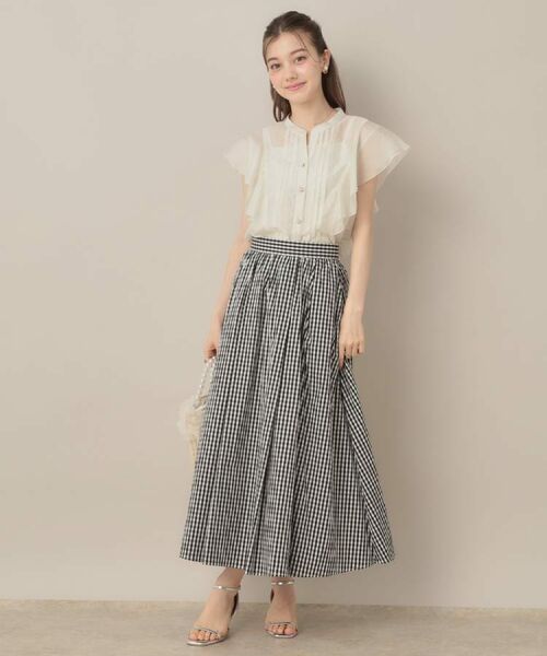 Couture Brooch / クチュールブローチ シャツ・ブラウス | 【洗える・オシャレな透け感】タックデザインフレア袖シアーブラウス | 詳細8