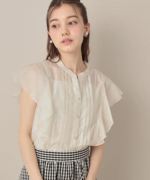 Couture Brooch / クチュールブローチ シャツ・ブラウス | 【洗える・オシャレな透け感】タックデザインフレア袖シアーブラウス | 詳細9