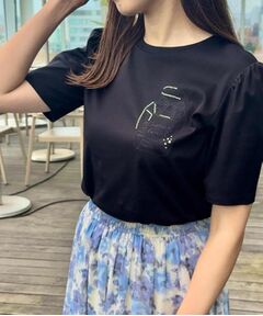 Couture Brooch / クチュールブローチ Tシャツ | 【接触冷感・UV機能あり・マシンウォッシャブル】60シルケット パフュームエンブロTシャツ