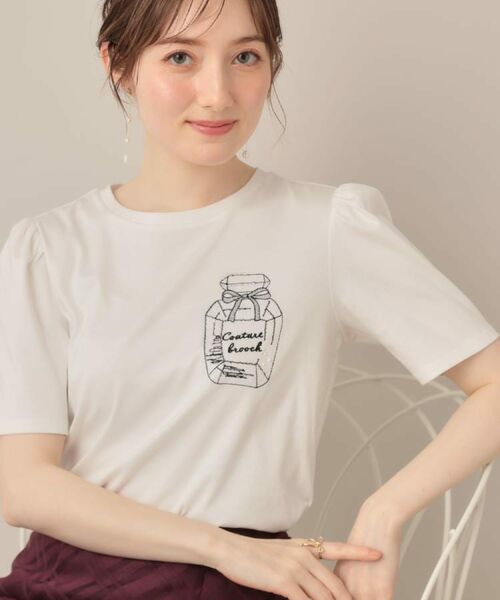 Couture Brooch / クチュールブローチ Tシャツ | 【接触冷感・UV機能あり・マシンウォッシャブル】60シルケット パフュームエンブロTシャツ | 詳細10