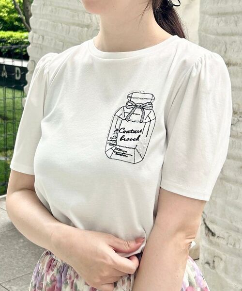 Couture Brooch / クチュールブローチ Tシャツ | 【接触冷感・UV機能あり・マシンウォッシャブル】60シルケット パフュームエンブロTシャツ | 詳細14