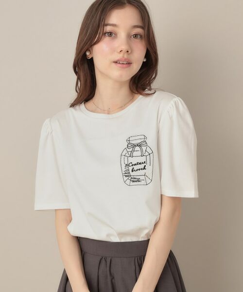 Couture Brooch / クチュールブローチ Tシャツ | 【接触冷感・UV機能あり・マシンウォッシャブル】60シルケット パフュームエンブロTシャツ | 詳細4