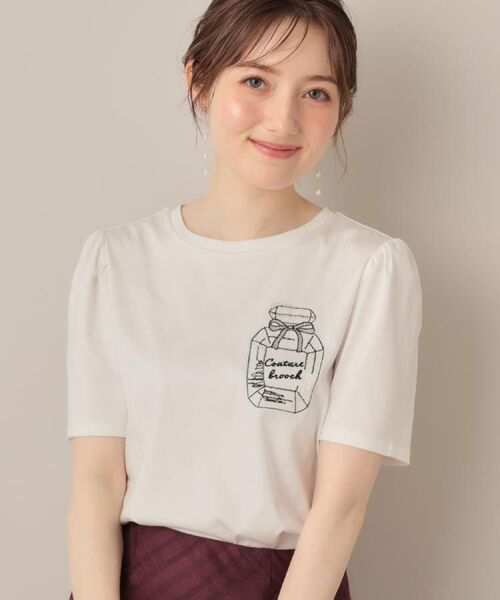 Couture Brooch / クチュールブローチ Tシャツ | 【接触冷感・UV機能あり・マシンウォッシャブル】60シルケット パフュームエンブロTシャツ | 詳細8