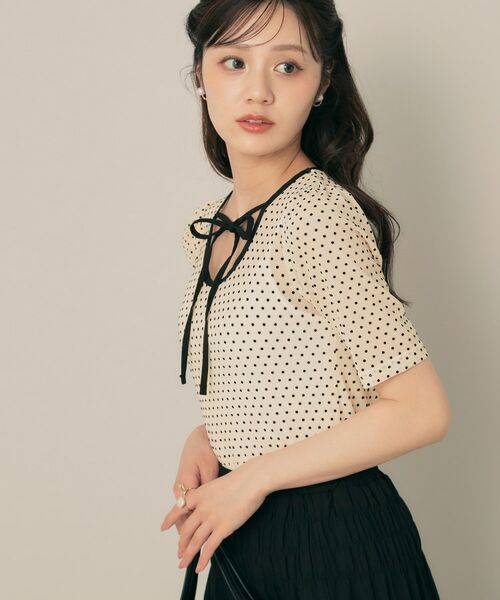 Couture Brooch / クチュールブローチ カットソー | 2WAYリボンドットチュールプルオーバー | 詳細11