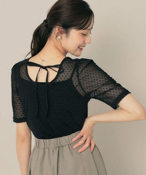 Couture Brooch / クチュールブローチ カットソー | 2WAYリボンドットチュールプルオーバー | 詳細5
