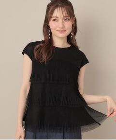 Couture Brooch / クチュールブローチ カットソー | 【マシンウォッシャブル・大人可愛い】チュールプリーツチュニック