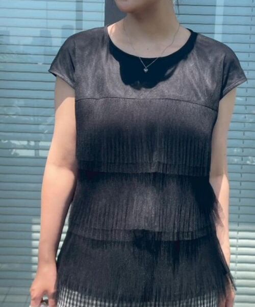 Couture Brooch / クチュールブローチ カットソー | 【マシンウォッシャブル・大人可愛い】チュールプリーツチュニック | 詳細23