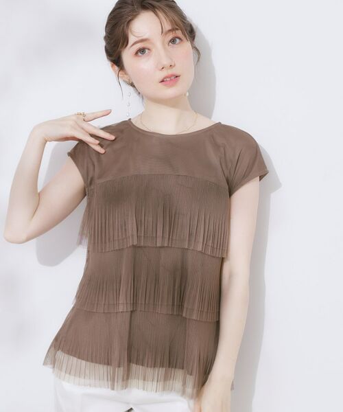 Couture Brooch / クチュールブローチ カットソー | 【マシンウォッシャブル・大人可愛い】チュールプリーツチュニック | 詳細27