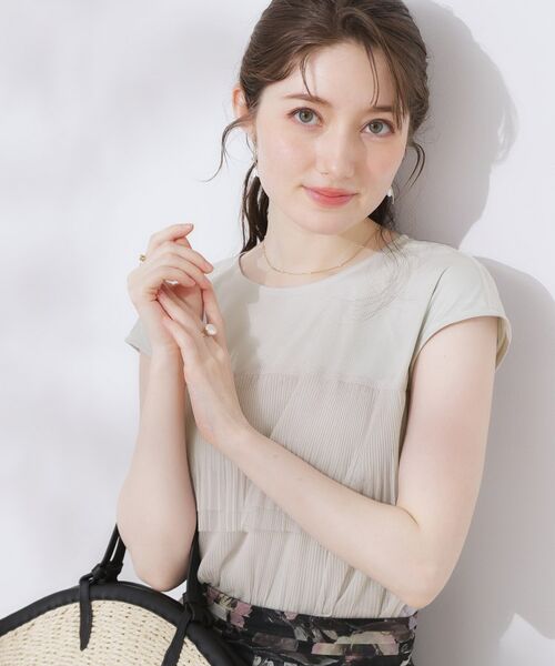 Couture Brooch / クチュールブローチ カットソー | 【マシンウォッシャブル・大人可愛い】チュールプリーツチュニック | 詳細4