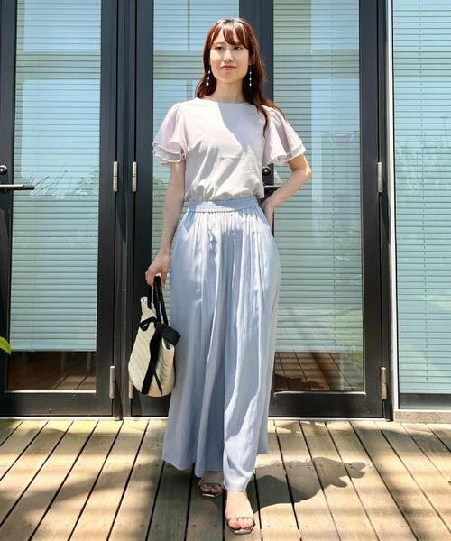 Couture Brooch / クチュールブローチ カットソー | 【マシンウォッシャブル・UVケア・接触冷感・二の腕カバー】配色フレアドッキングカットソー | 詳細17