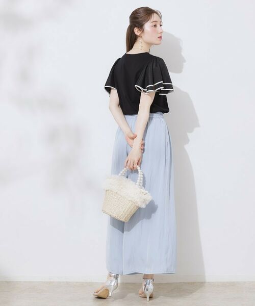 Couture Brooch / クチュールブローチ カットソー | 【マシンウォッシャブル・UVケア・接触冷感・二の腕カバー】配色フレアドッキングカットソー | 詳細23