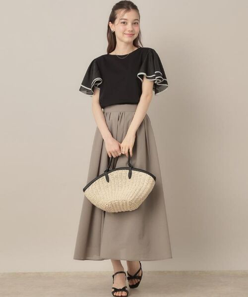 Couture Brooch / クチュールブローチ カットソー | 【マシンウォッシャブル・UVケア・接触冷感・二の腕カバー】配色フレアドッキングカットソー | 詳細28