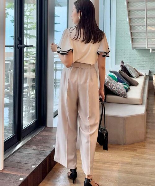 Couture Brooch / クチュールブローチ カットソー | 【マシンウォッシャブル・UVケア・接触冷感・二の腕カバー】配色フレアドッキングカットソー | 詳細9