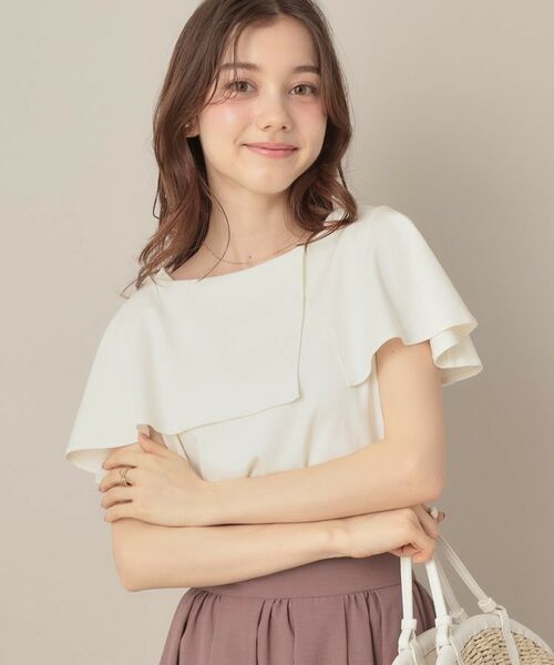 Couture Brooch / クチュールブローチ カットソー | 【マシンウォッシャブル・UVケア・接触冷感】2WAYケープデザインカットソー | 詳細4