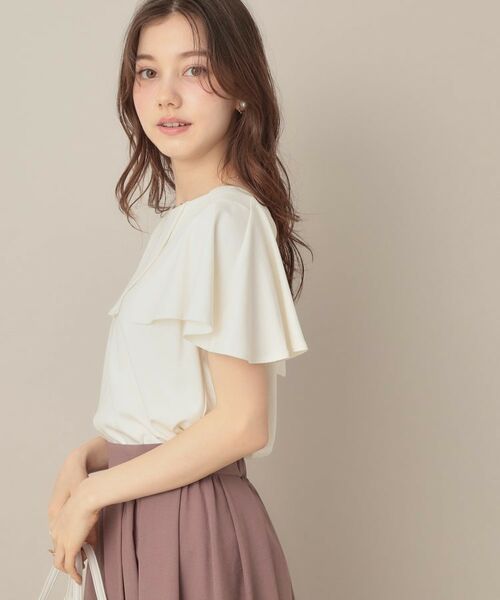 Couture Brooch / クチュールブローチ カットソー | 【マシンウォッシャブル・UVケア・接触冷感】2WAYケープデザインカットソー | 詳細5