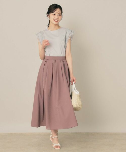 Couture Brooch / クチュールブローチ カットソー | 【マシンウォッシャブル・UVケア・接触冷感】フレンチ肩レースカットソー | 詳細11