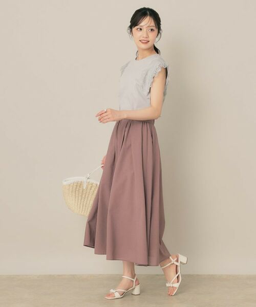 Couture Brooch / クチュールブローチ カットソー | 【マシンウォッシャブル・UVケア・接触冷感】フレンチ肩レースカットソー | 詳細12