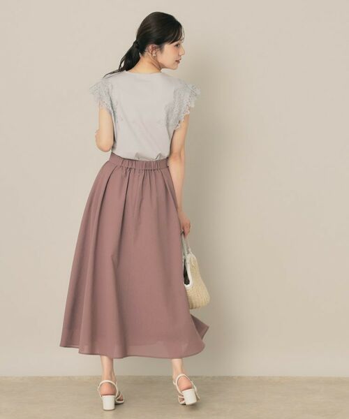 Couture Brooch / クチュールブローチ カットソー | 【マシンウォッシャブル・UVケア・接触冷感】フレンチ肩レースカットソー | 詳細13