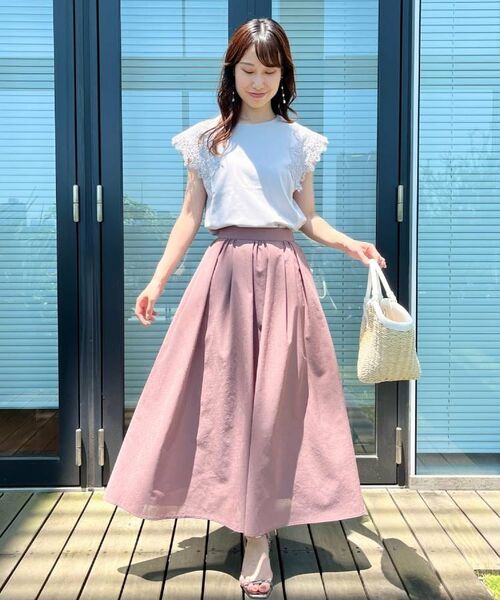 Couture Brooch / クチュールブローチ カットソー | 【マシンウォッシャブル・UVケア・接触冷感】フレンチ肩レースカットソー | 詳細17