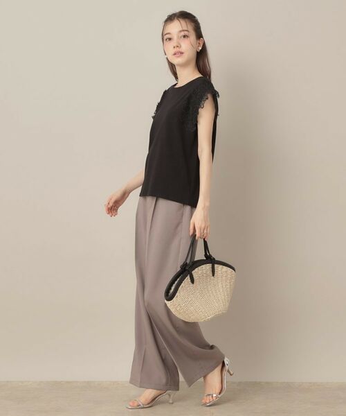 Couture Brooch / クチュールブローチ カットソー | 【マシンウォッシャブル・UVケア・接触冷感】フレンチ肩レースカットソー | 詳細21