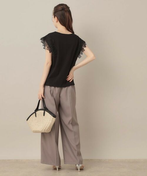 Couture Brooch / クチュールブローチ カットソー | 【マシンウォッシャブル・UVケア・接触冷感】フレンチ肩レースカットソー | 詳細22