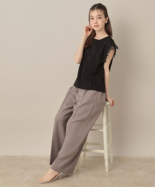 Couture Brooch / クチュールブローチ カットソー | 【マシンウォッシャブル・UVケア・接触冷感】フレンチ肩レースカットソー | 詳細23