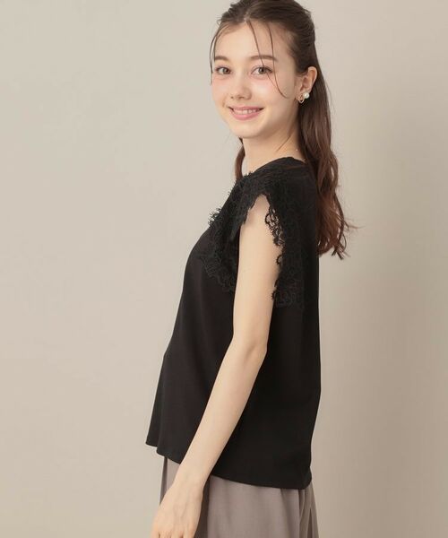Couture Brooch / クチュールブローチ カットソー | 【マシンウォッシャブル・UVケア・接触冷感】フレンチ肩レースカットソー | 詳細25