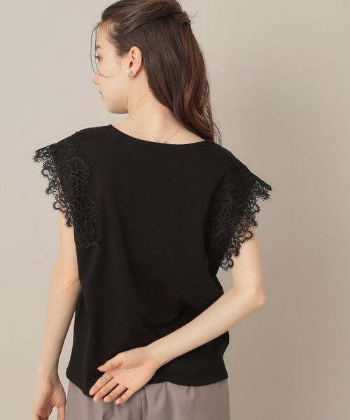 Couture Brooch / クチュールブローチ カットソー | 【マシンウォッシャブル・UVケア・接触冷感】フレンチ肩レースカットソー | 詳細26