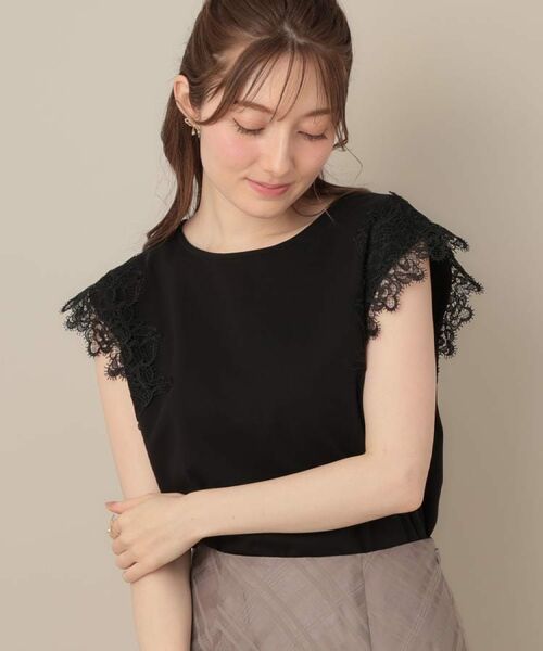 Couture Brooch / クチュールブローチ カットソー | 【マシンウォッシャブル・UVケア・接触冷感】フレンチ肩レースカットソー | 詳細28