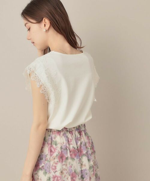 Couture Brooch / クチュールブローチ カットソー | 【マシンウォッシャブル・UVケア・接触冷感】フレンチ肩レースカットソー | 詳細6