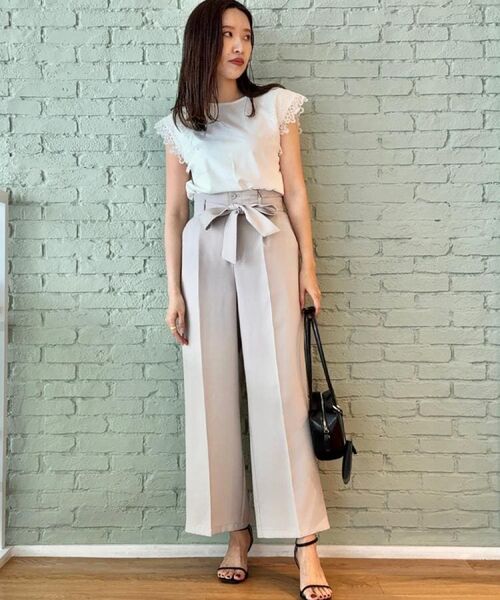 Couture Brooch / クチュールブローチ カットソー | 【マシンウォッシャブル・UVケア・接触冷感】フレンチ肩レースカットソー | 詳細7