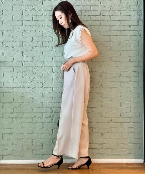 Couture Brooch / クチュールブローチ カットソー | 【マシンウォッシャブル・UVケア・接触冷感】フレンチ肩レースカットソー | 詳細8