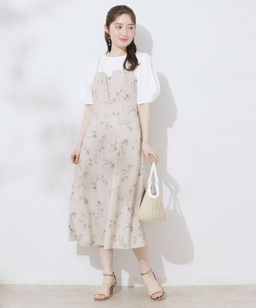 Couture Brooch / クチュールブローチ ロング・マキシ丈ワンピース | 【洗える・大人可愛い】リネンライクアソートキャミワンピース | 詳細1