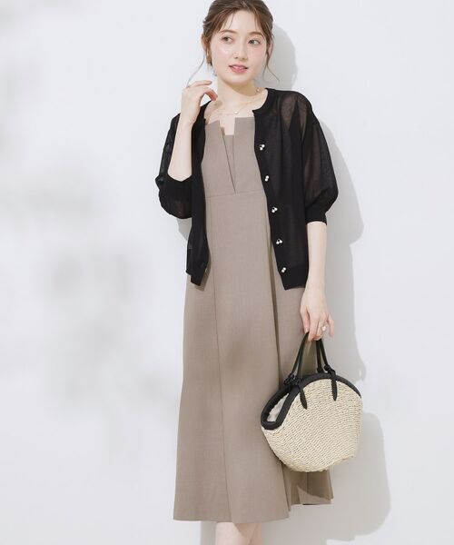 Couture Brooch / クチュールブローチ ロング・マキシ丈ワンピース | 【洗える・大人可愛い】リネンライクアソートキャミワンピース | 詳細14