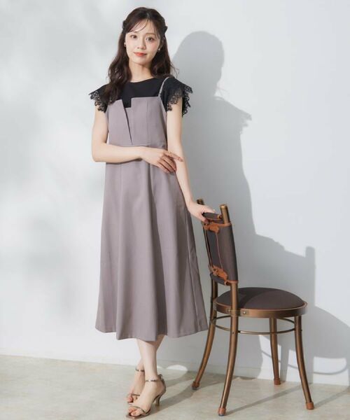 Couture Brooch / クチュールブローチ ロング・マキシ丈ワンピース | 【洗える・大人可愛い】リネンライクアソートキャミワンピース | 詳細17
