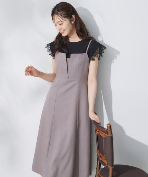 Couture Brooch / クチュールブローチ ロング・マキシ丈ワンピース | 【洗える・大人可愛い】リネンライクアソートキャミワンピース | 詳細18