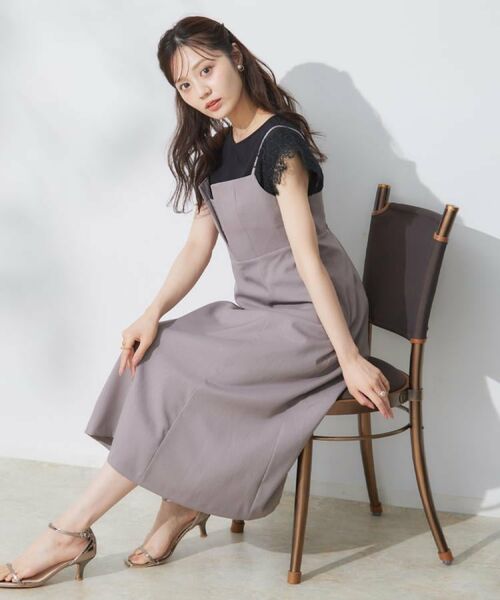 Couture Brooch / クチュールブローチ ロング・マキシ丈ワンピース | 【洗える・大人可愛い】リネンライクアソートキャミワンピース | 詳細20