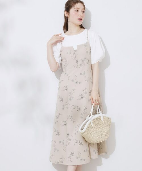 Couture Brooch / クチュールブローチ ロング・マキシ丈ワンピース | 【洗える・大人可愛い】リネンライクアソートキャミワンピース | 詳細4