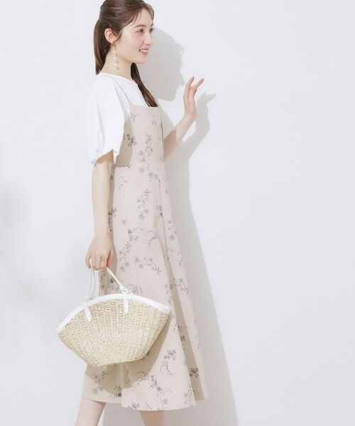 Couture Brooch / クチュールブローチ ロング・マキシ丈ワンピース | 【洗える・大人可愛い】リネンライクアソートキャミワンピース | 詳細5