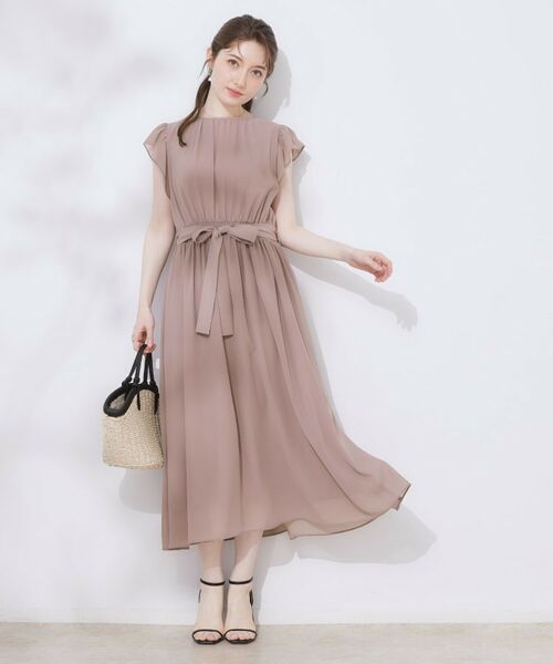 Couture Brooch / クチュールブローチ ロング・マキシ丈ワンピース | 【一枚で着映える・楽ちん・ドライタッチ】フリルスリーブワンピース | 詳細1