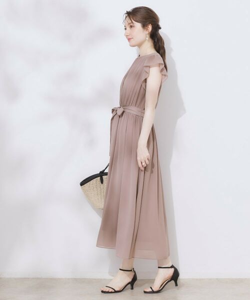 Couture Brooch / クチュールブローチ ロング・マキシ丈ワンピース | 【一枚で着映える・楽ちん・ドライタッチ】フリルスリーブワンピース | 詳細3