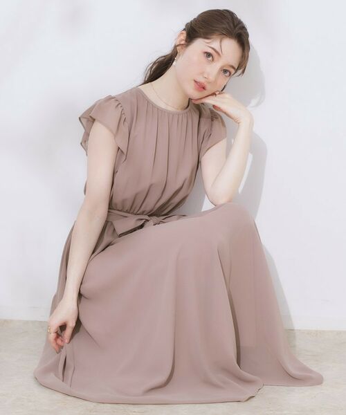 Couture Brooch / クチュールブローチ ロング・マキシ丈ワンピース | 【一枚で着映える・楽ちん・ドライタッチ】フリルスリーブワンピース | 詳細7