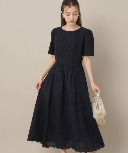 EMILIO PUCCI　花柄ひざ下ワンピース（片袖レース） EMILIO PUCCI 花柄ひざ下ワンピース（片袖レース）