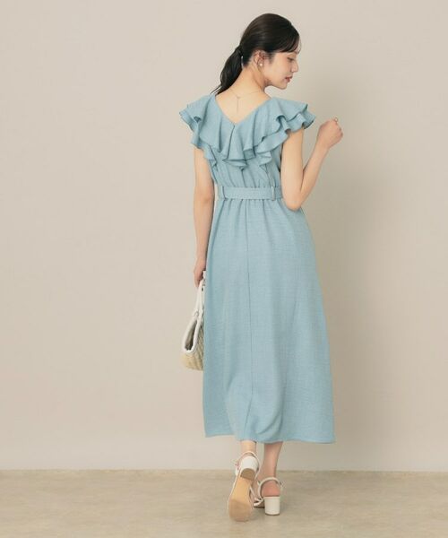 Couture Brooch / クチュールブローチ ロング・マキシ丈ワンピース | デニムライク麻調フリルワンピース | 詳細14