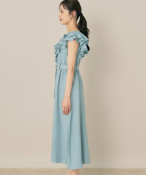 Couture Brooch / クチュールブローチ ロング・マキシ丈ワンピース | デニムライク麻調フリルワンピース | 詳細17