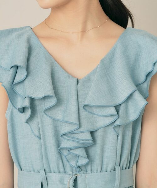 Couture Brooch / クチュールブローチ ロング・マキシ丈ワンピース | デニムライク麻調フリルワンピース | 詳細19