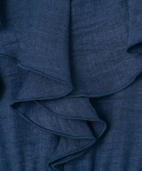 Couture Brooch / クチュールブローチ ロング・マキシ丈ワンピース | デニムライク麻調フリルワンピース | 詳細7