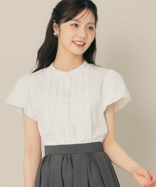 Couture Brooch / クチュールブローチ シャツ・ブラウス | 【大人フェミニン・華奢見え・通勤】フロントフリルシャツ | 詳細10