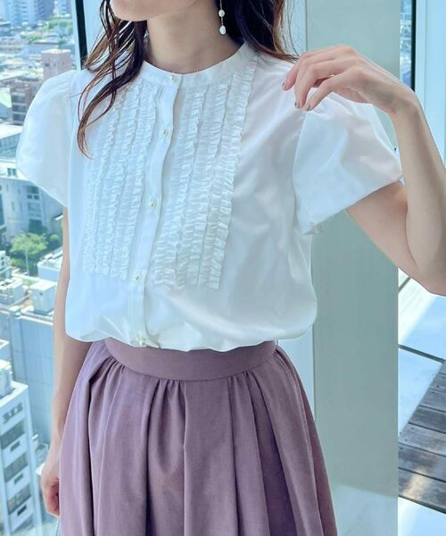 Couture Brooch / クチュールブローチ シャツ・ブラウス | 【大人フェミニン・華奢見え・通勤】フロントフリルシャツ | 詳細14