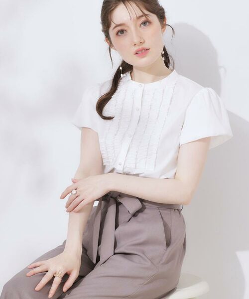 Couture Brooch / クチュールブローチ シャツ・ブラウス | 【大人フェミニン・華奢見え・通勤】フロントフリルシャツ | 詳細4